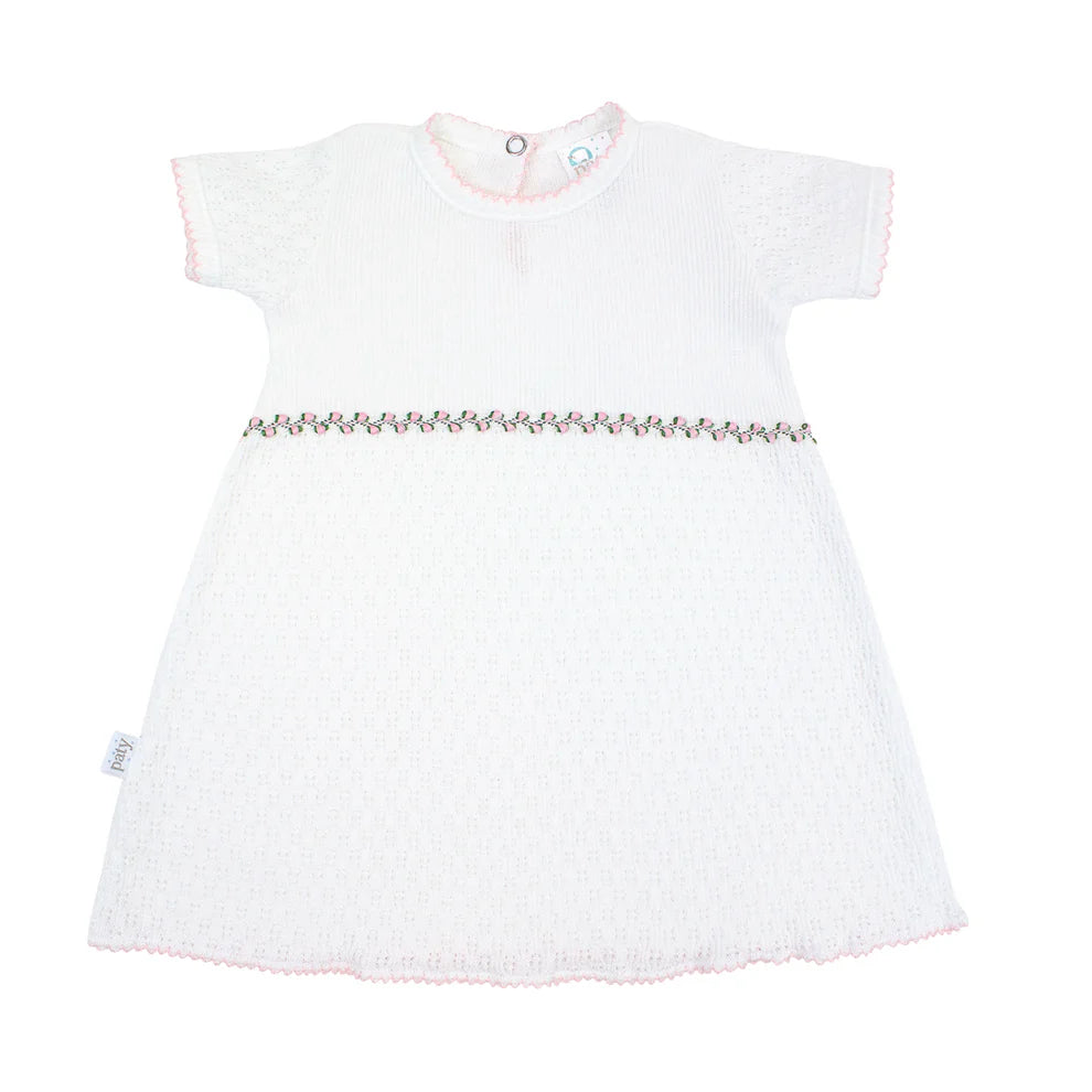 Paty Knit Rose Emb. Dress