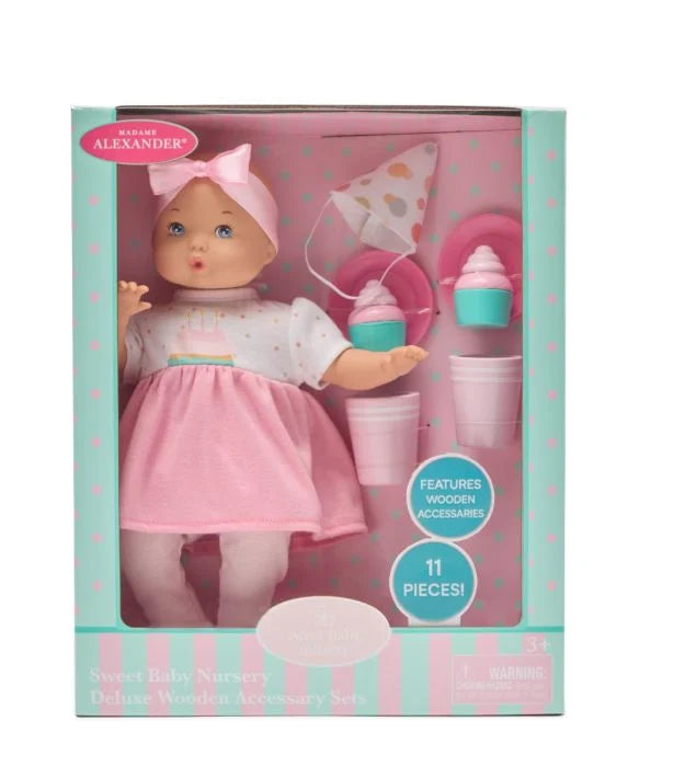 Madame Alexander 12" Sweet Baby Nursery- Deluxe Wood Accs. Set