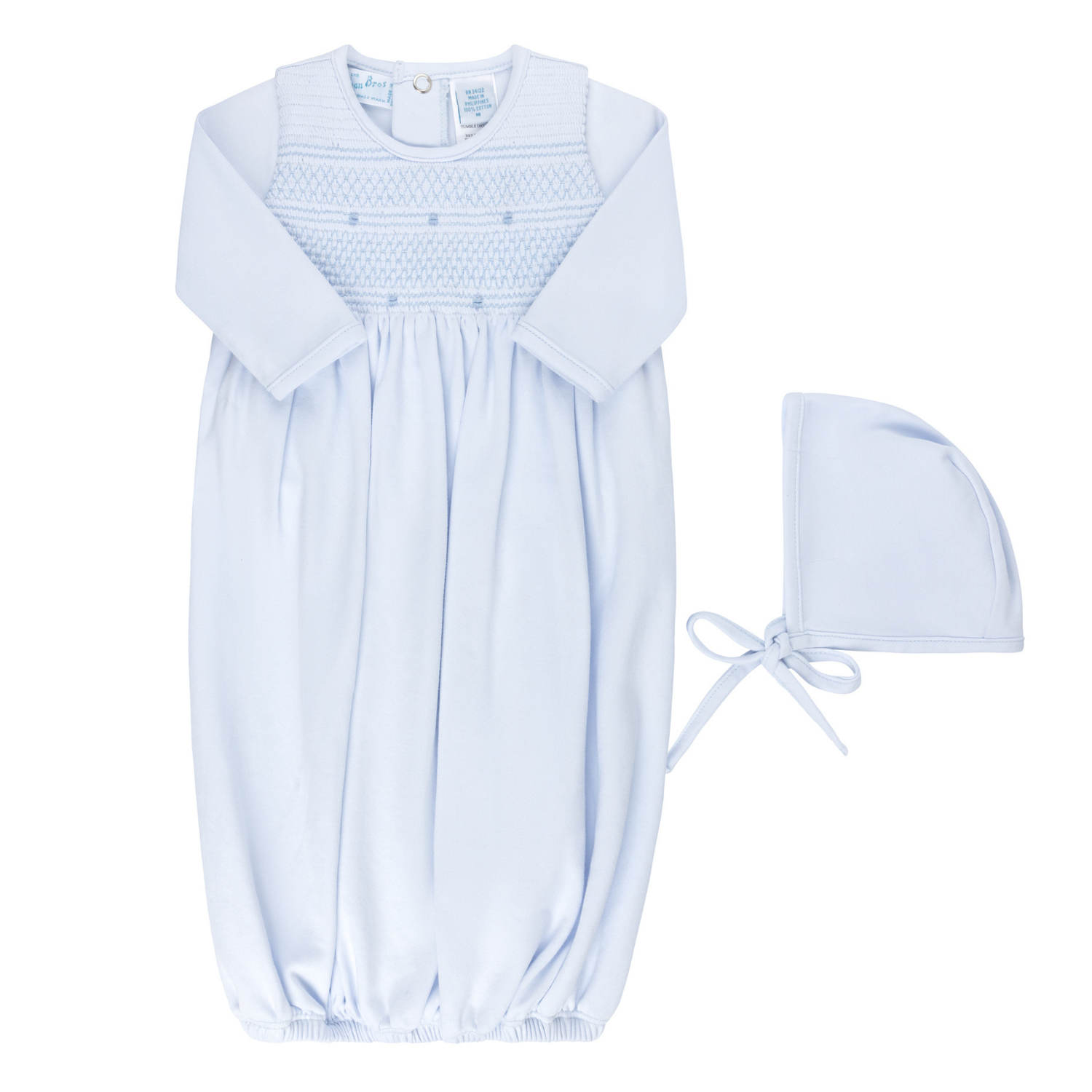 Feltman Smocked Bullion Gown w/Bonnett