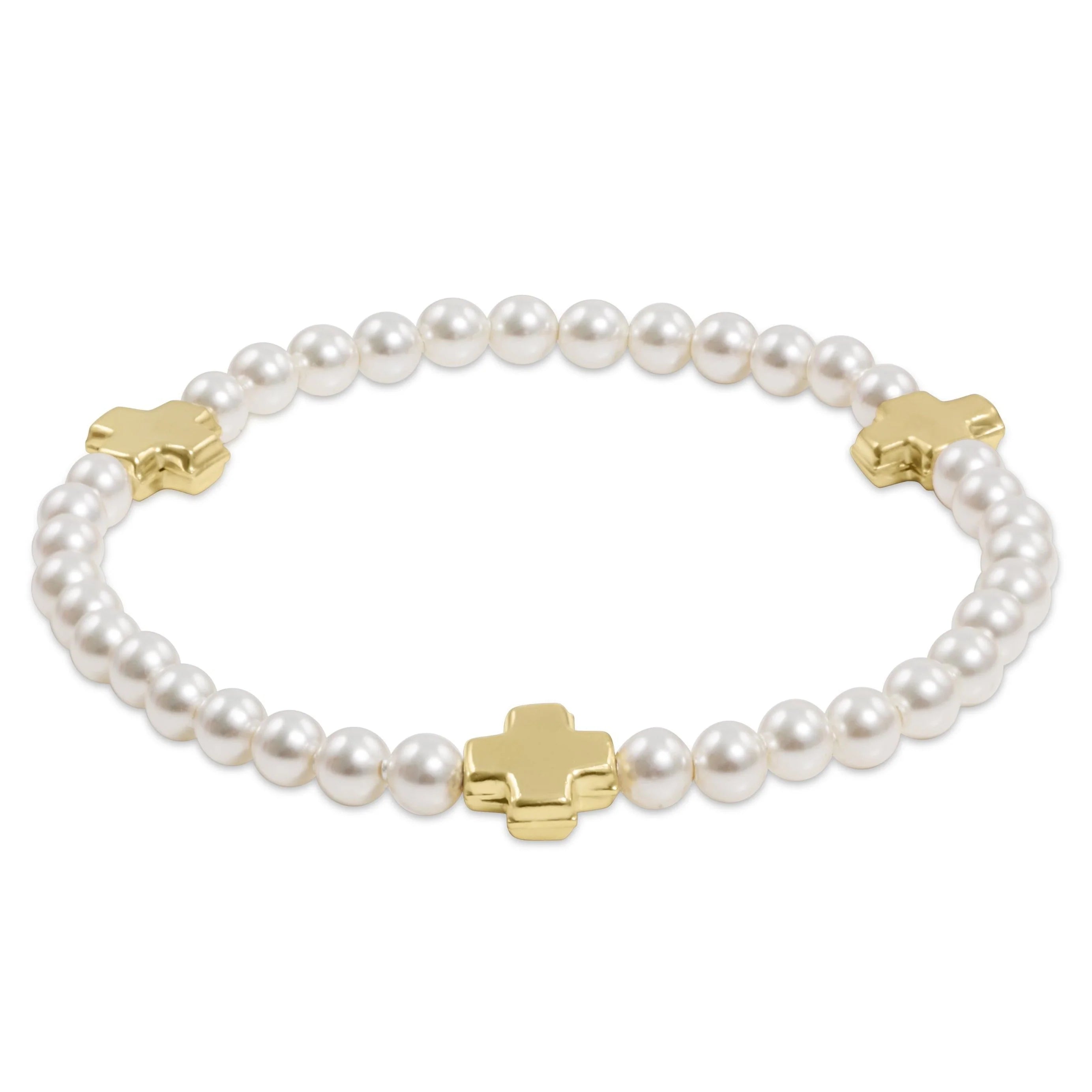 EGirl Signature Cross 4mm Pearl Bracelet