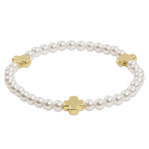 EGirl Signature Cross 4mm Pearl Bracelet