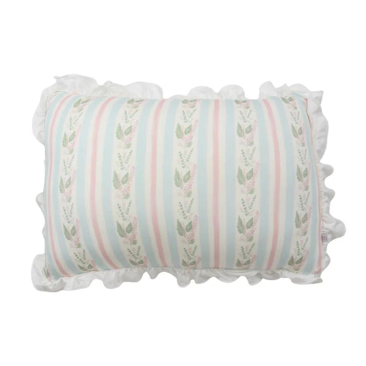 Hamner Hill Blue Floral Stripe Throw Pillow & Pillowcase