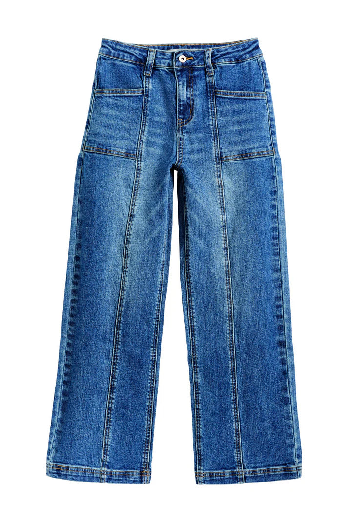 Tractr Front Seam Quality Wide Leg Jeans