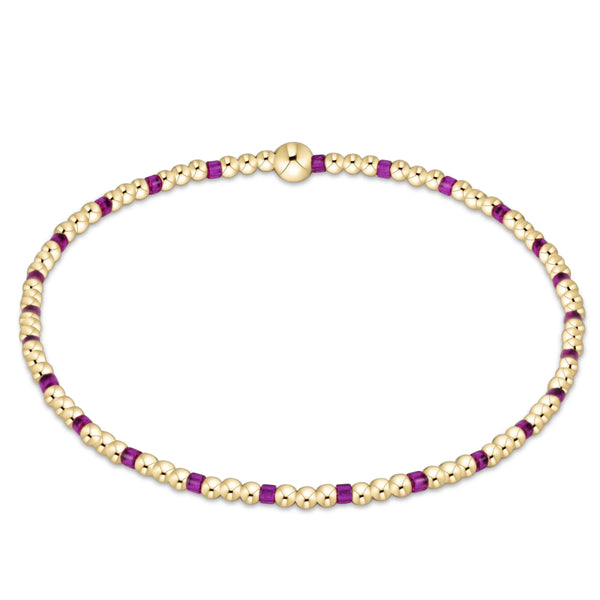 hope sincerity pattern 2mm bead bracelet-Fuschia