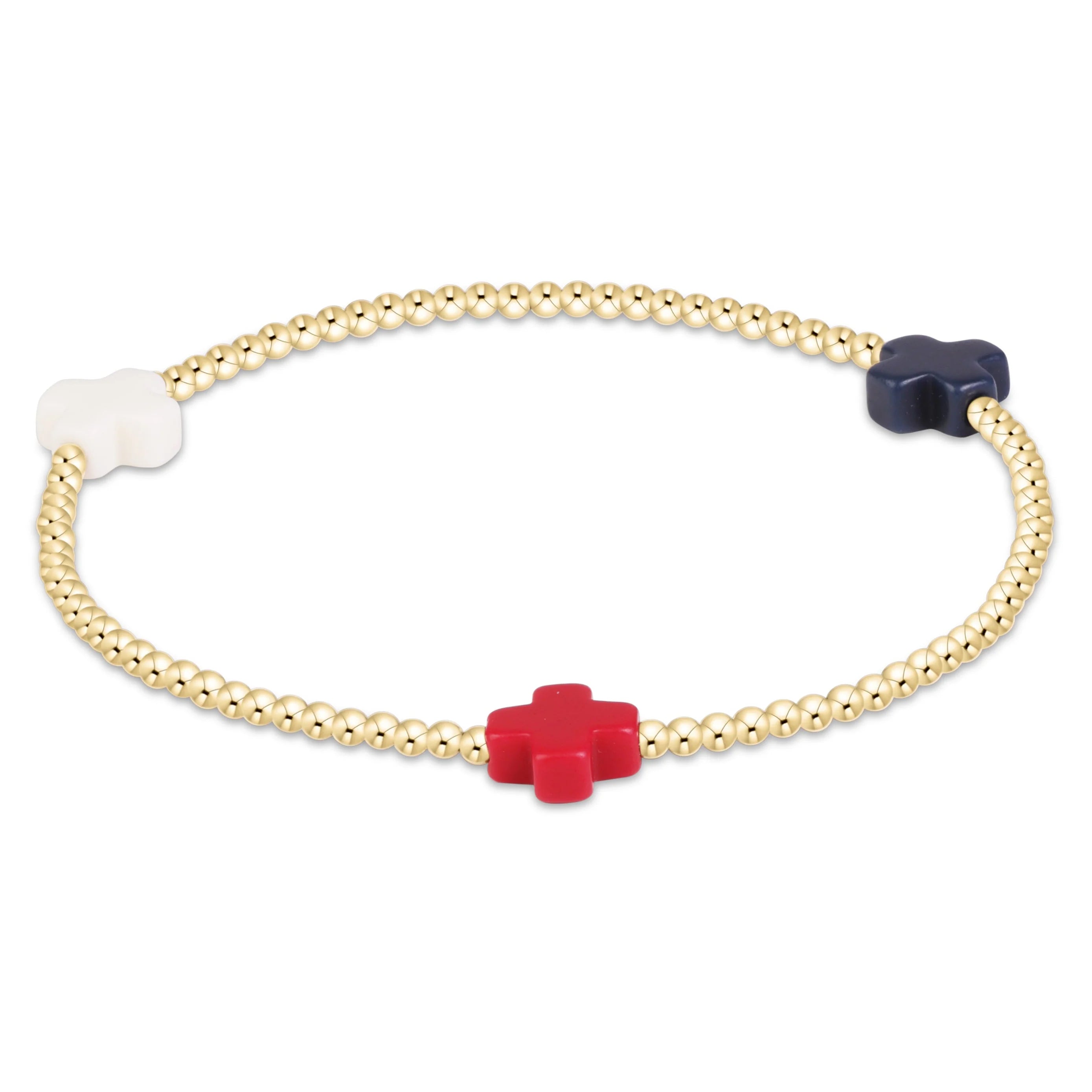 Signature cross 2mm gold bracelet-Firecracker