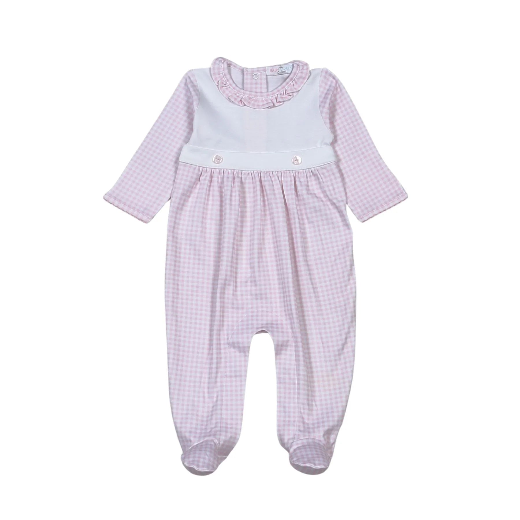 BL Gingham Two Button Footie