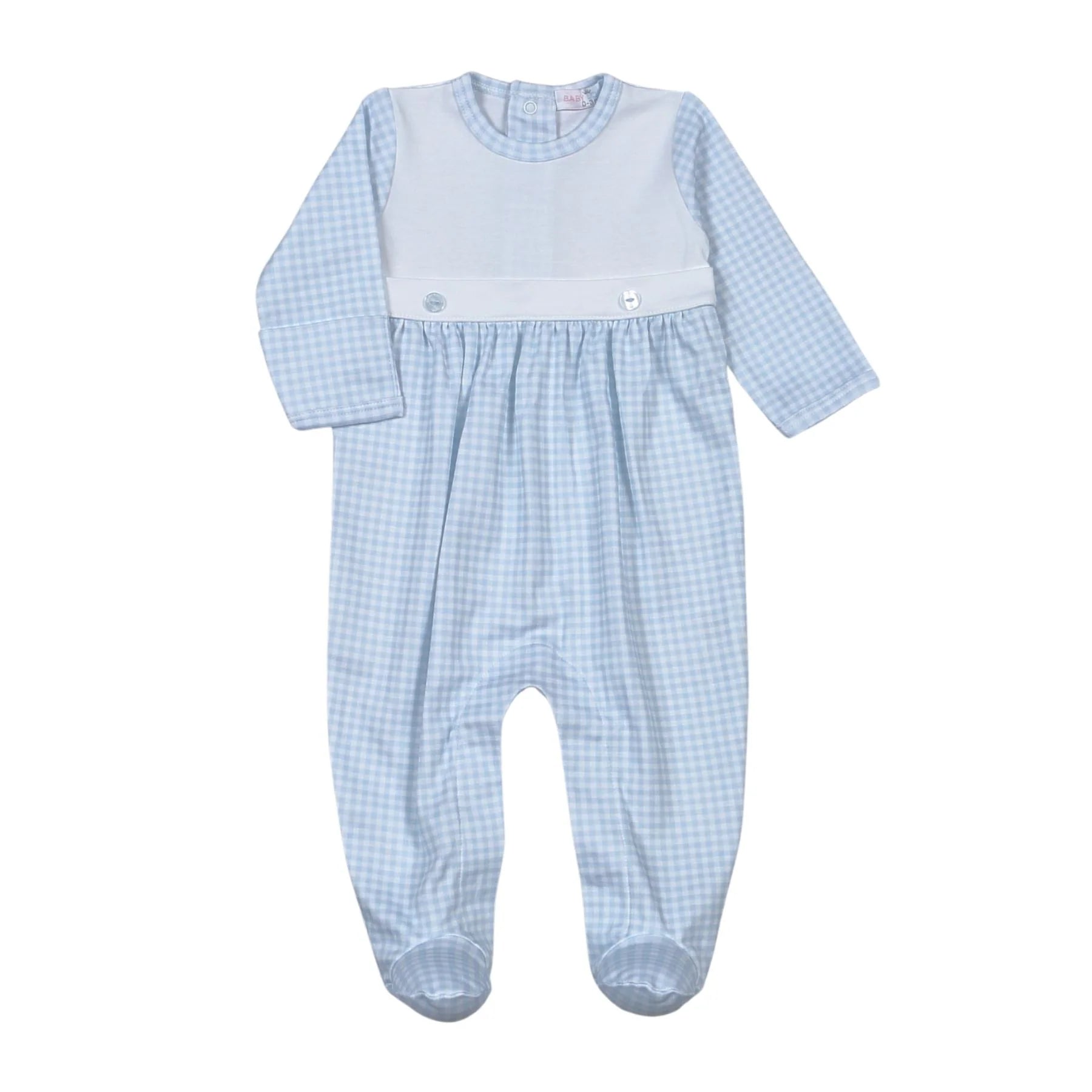 BL Gingham Two Button Footie