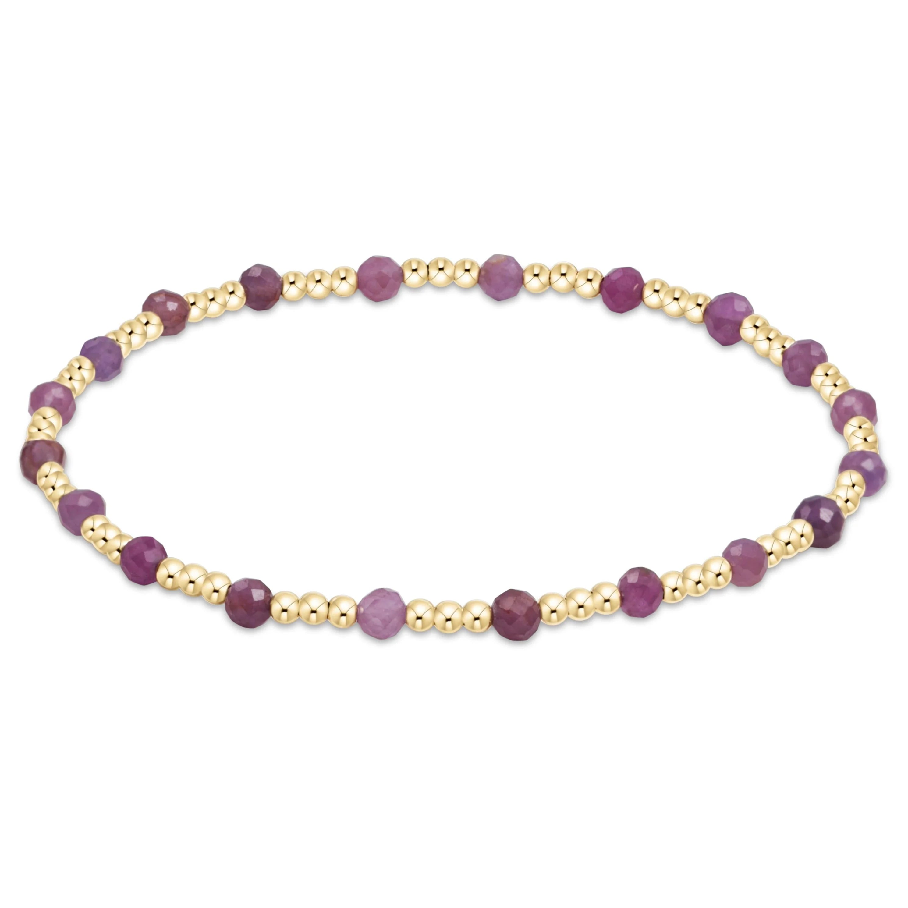 gameday hope sincerity pattern 3mm bead bracelet-Ruby