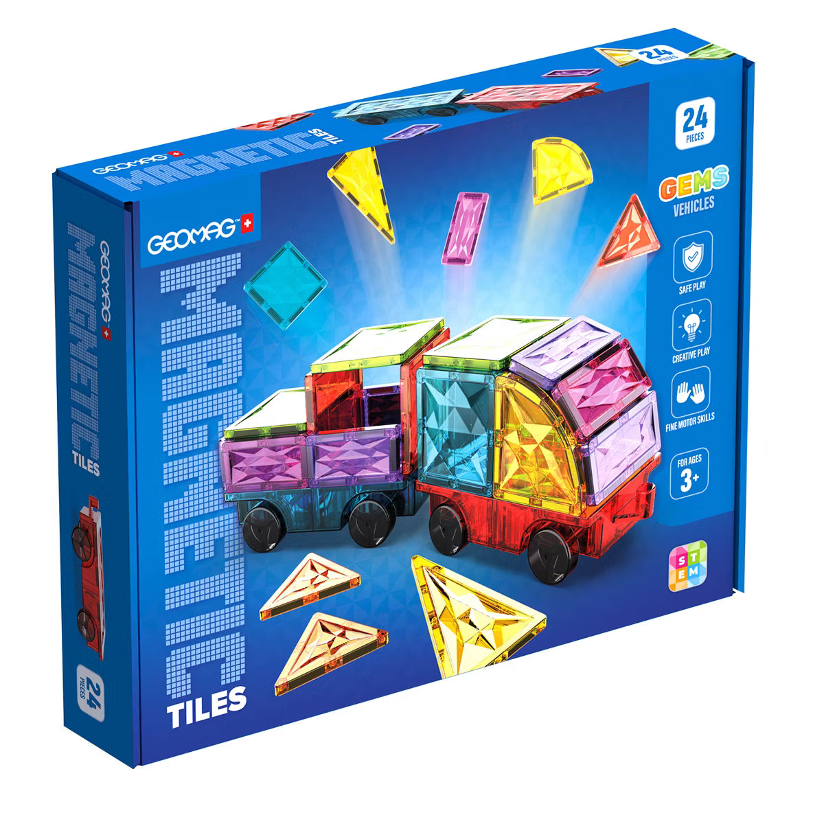 Geomag Magnetic Tiles-Gems Vehicles