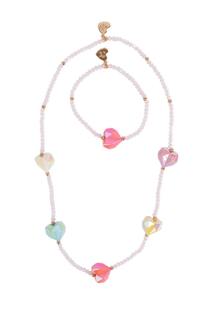 GP Heart Geode Necklace/Bracelet Set