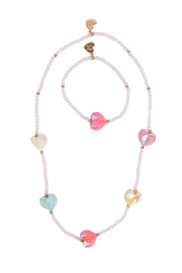 GP Heart Geode Necklace/Bracelet Set