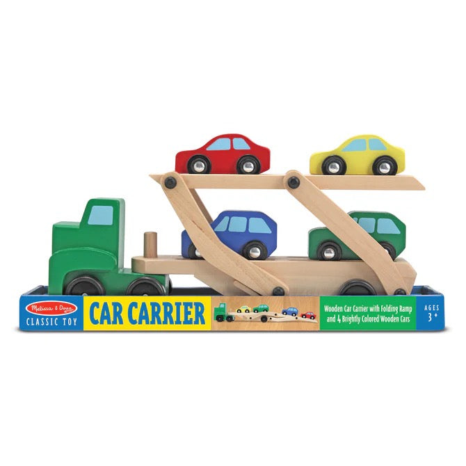 Melissa & Doug Car Carrier Truck & Car Wooden Toy Set