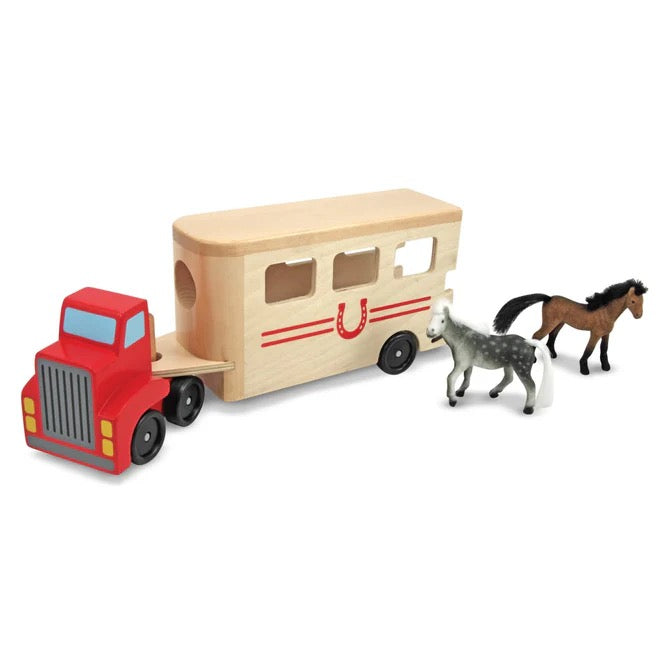 Melissa & Doug Horse Carrier Wooden Vehicle Play Set 4097