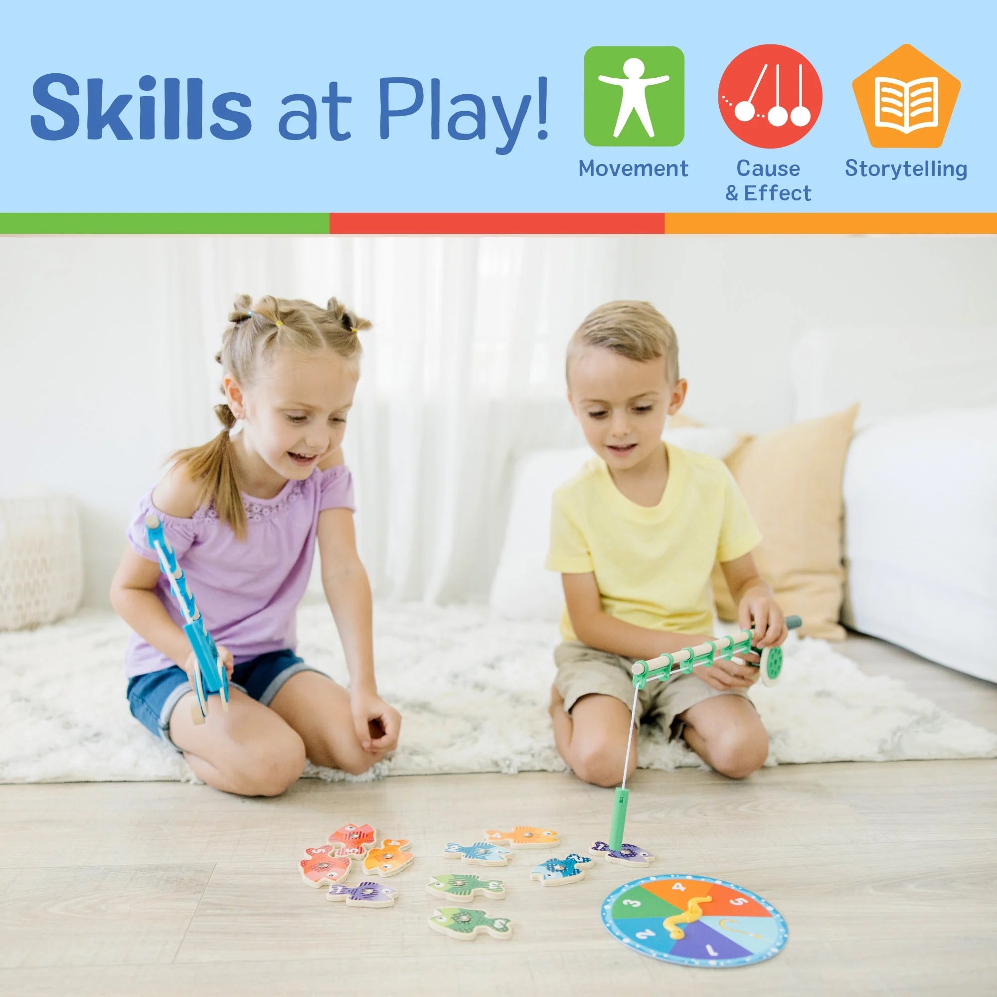 Melissa & Doug Catch & Count Magnetic Fishing Rod Set