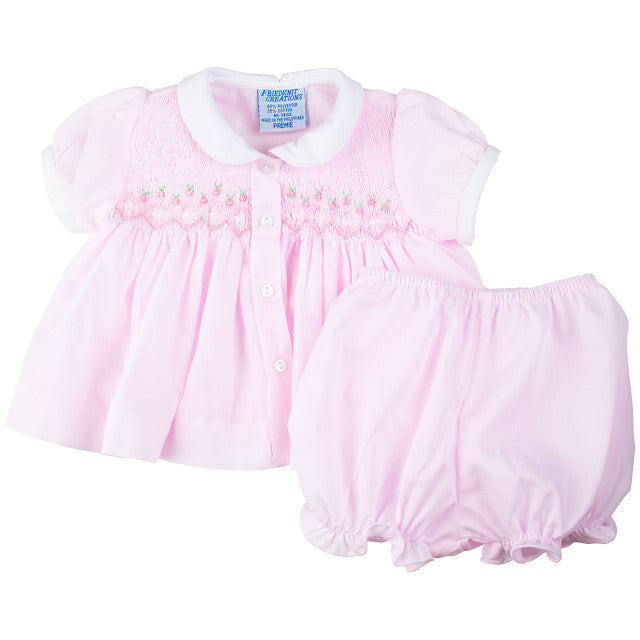Feltman Premie Ribbon Smocked Diaper Set