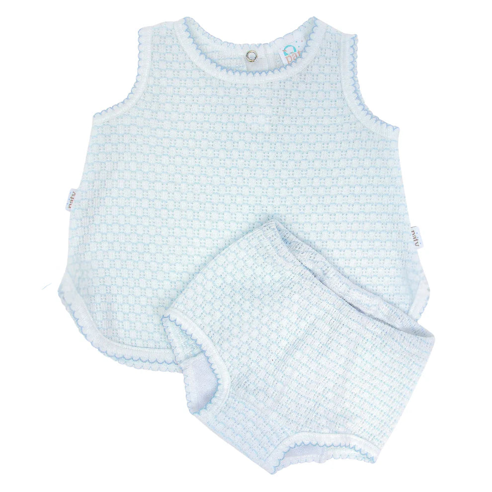Paty Pinstripe Diaper Set-Blue