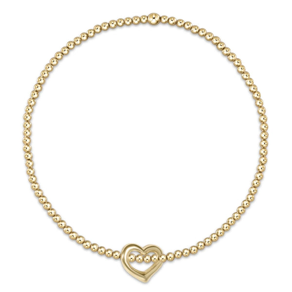 EGirl Classic Gold 2mm Beaded Bracelet- Love Small Charm