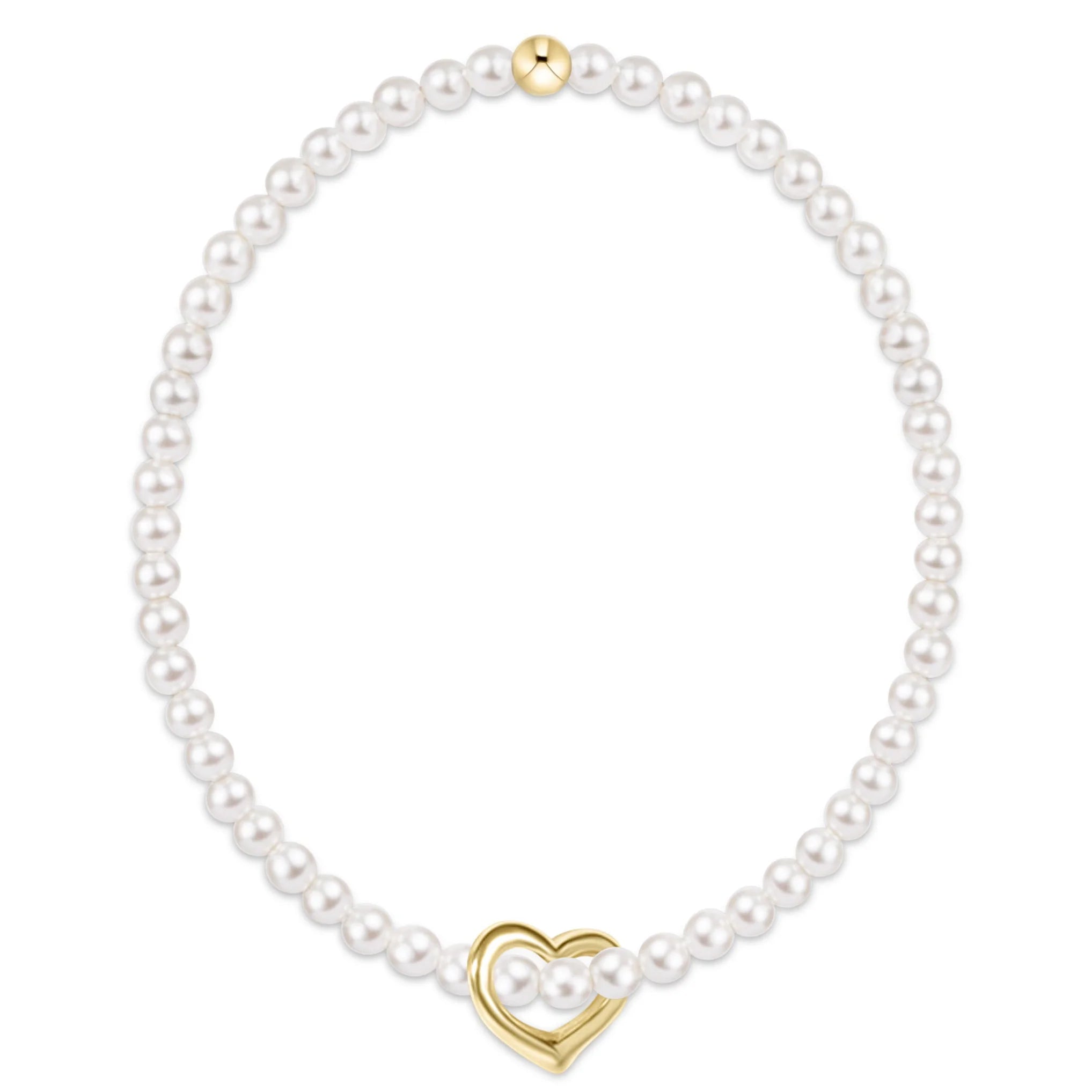 EGirl Classic Gold 3mm Beaded Bracelet- Love Gold Charm