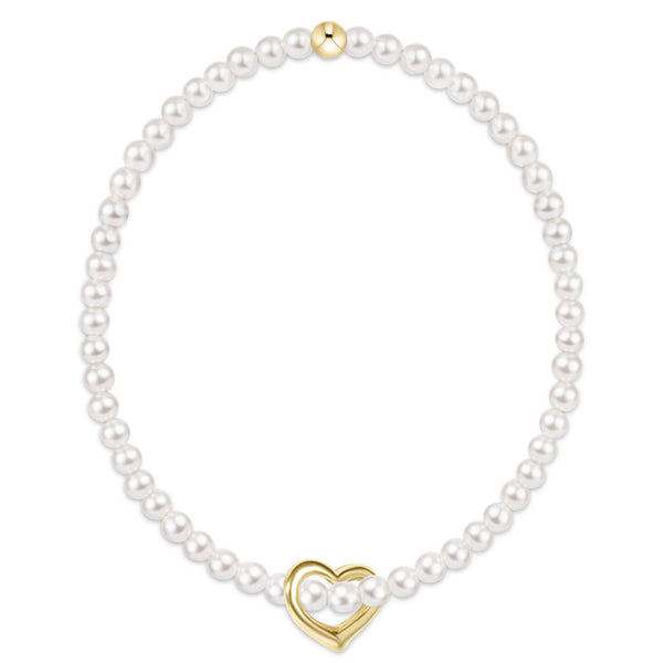 EGirl Classic Gold 3mm Beaded Bracelet- Love Gold Charm