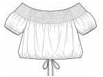Tenly Smocked Off-Shoulder Blouson Top