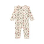 Tea Ruffle Shoulder Baby Romper